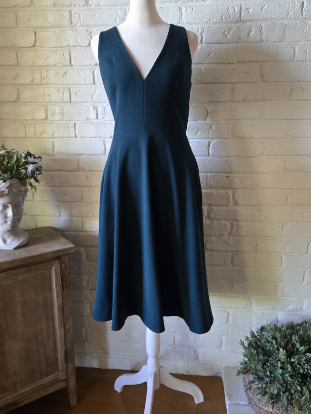 Alina Dress By Dress The Population, Medium, Deep Green, Pockets, Multi-Occasion
